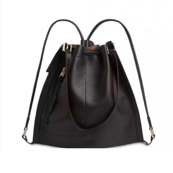 All Saints Alpha Medium Leather Backpack – Black - Picture 7 of 9